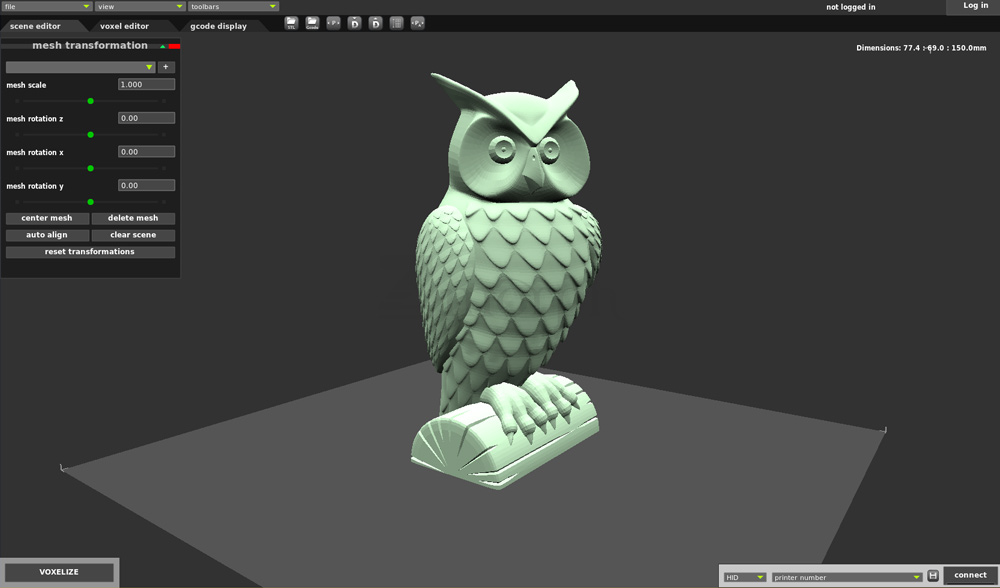 Single-head-print-Voxelizer-scene-editor